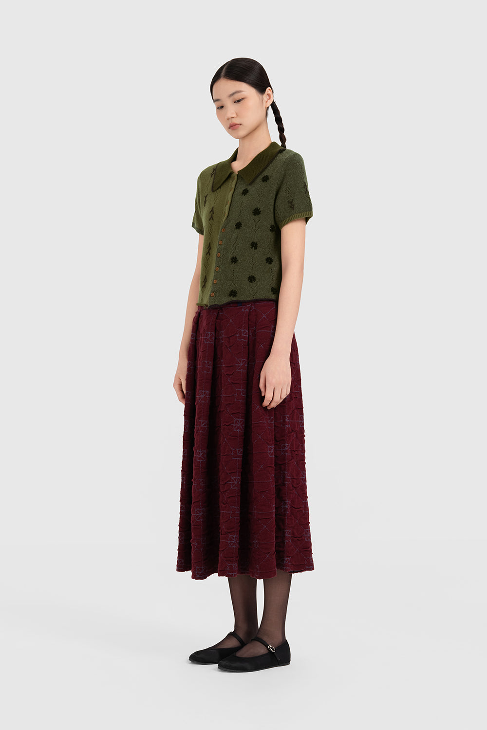 June Pleated Midi Skirt