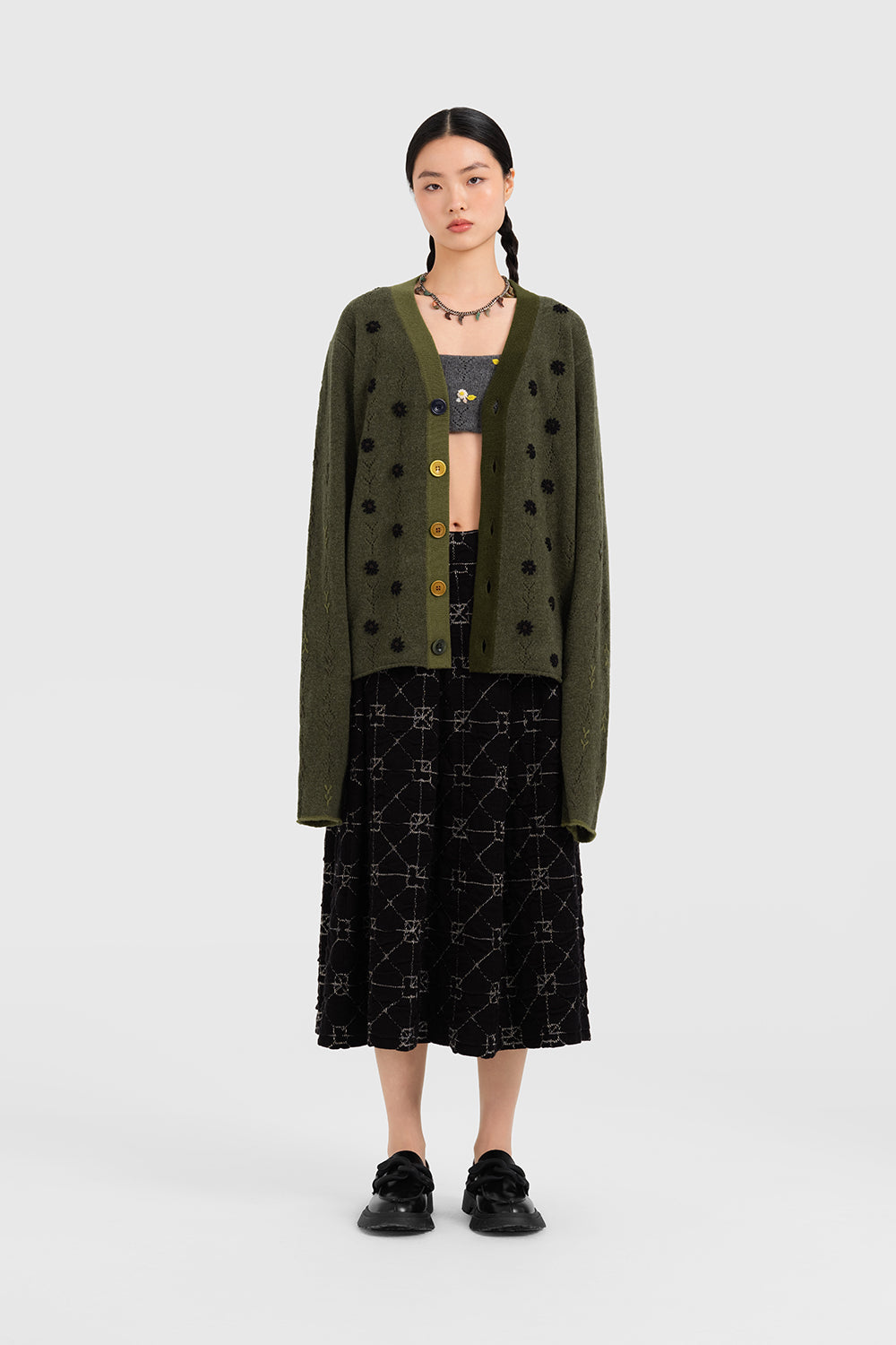 June Pleated Midi Skirt