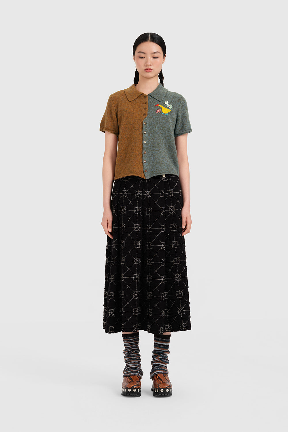 June Pleated Midi Skirt