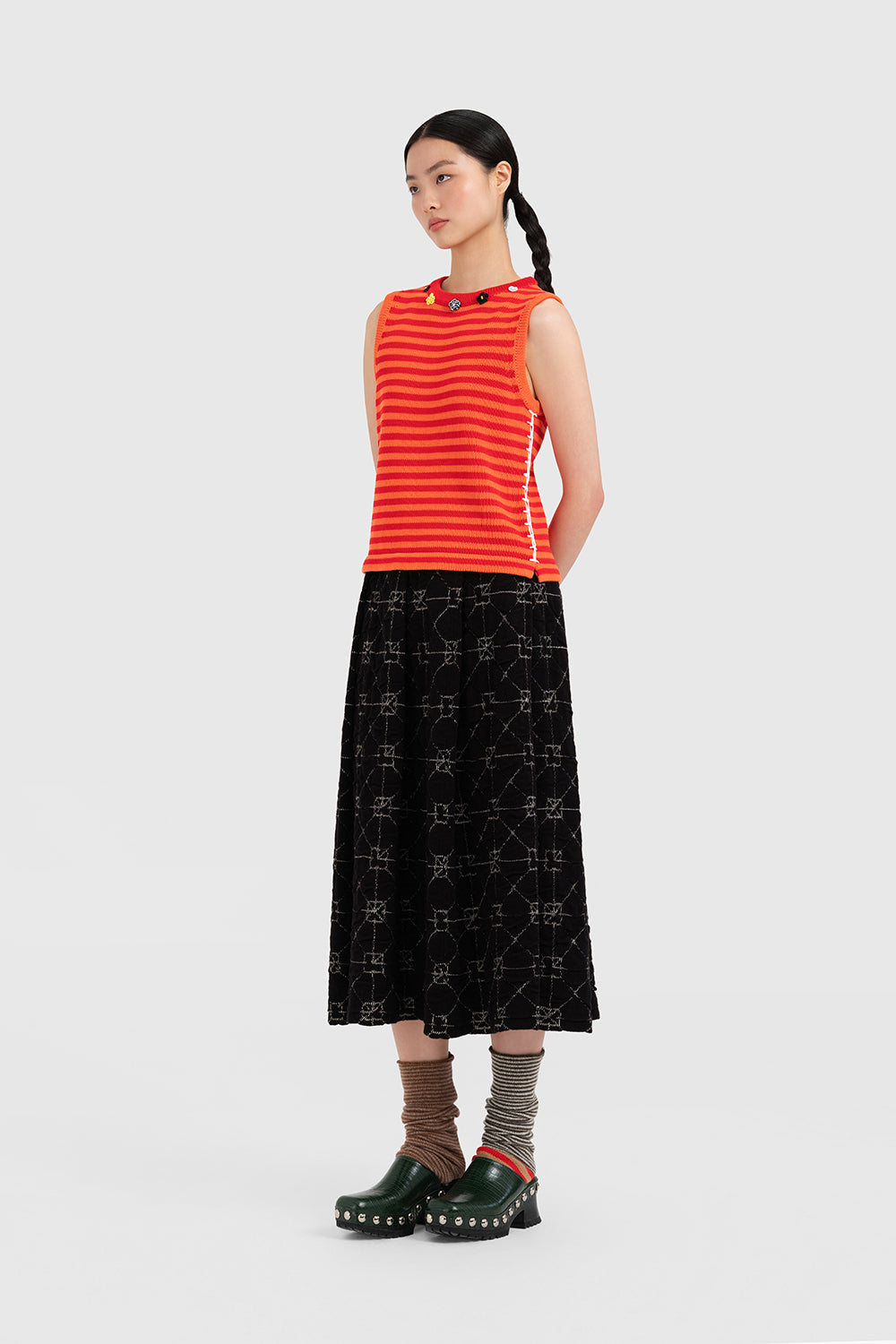 June Pleated Midi Skirt