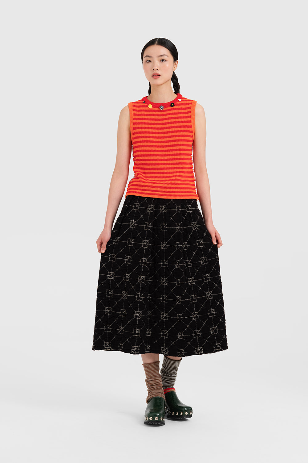 June Pleated Midi Skirt
