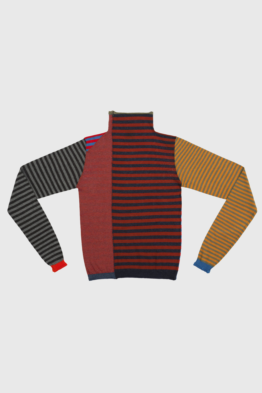 Mismatched Stripe Mockneck LS Pullover