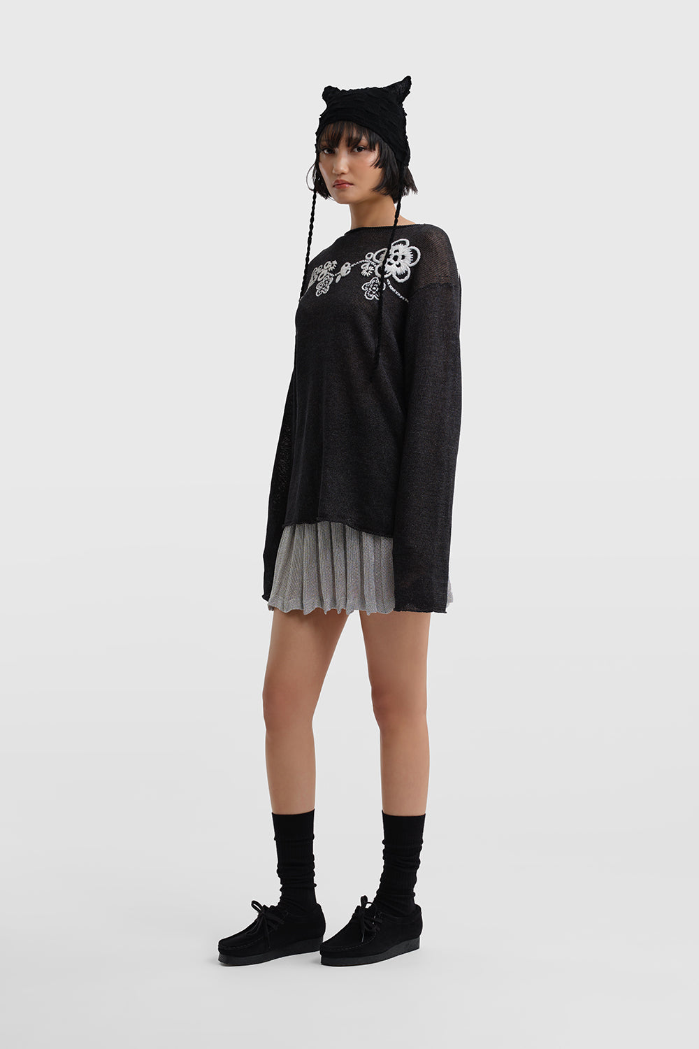 Mabo Flower Slouchy LS Pullover