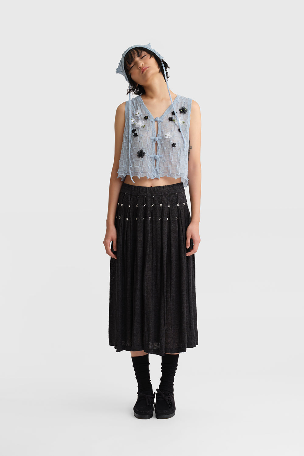 Mabo Pleated Midi Skirt