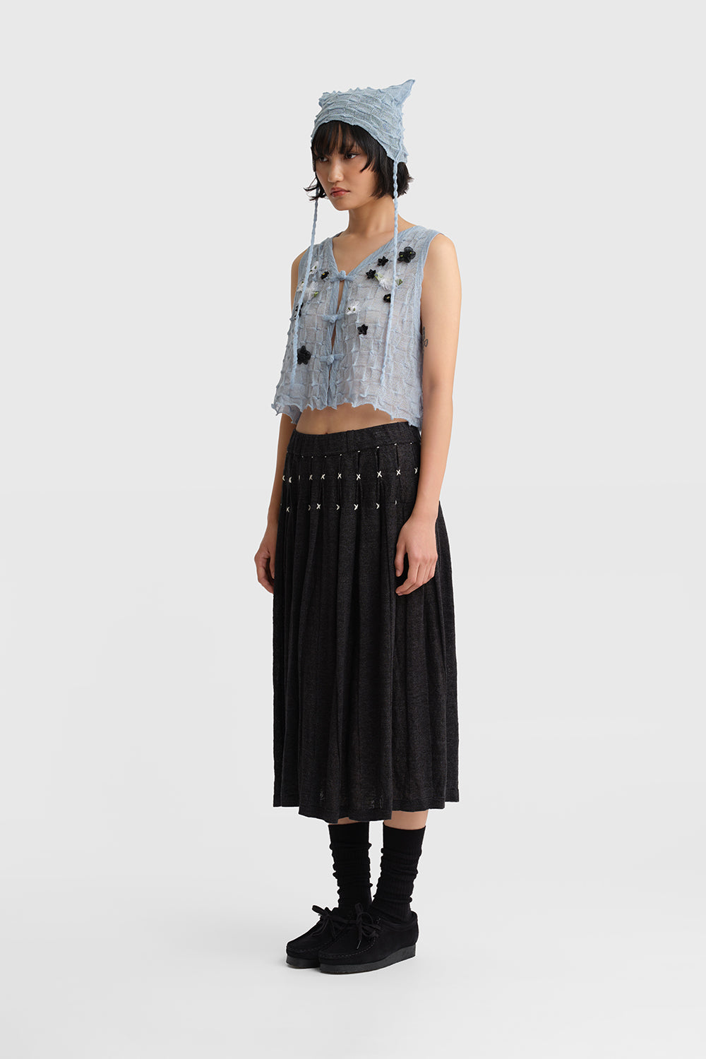 Mabo Pleated Midi Skirt