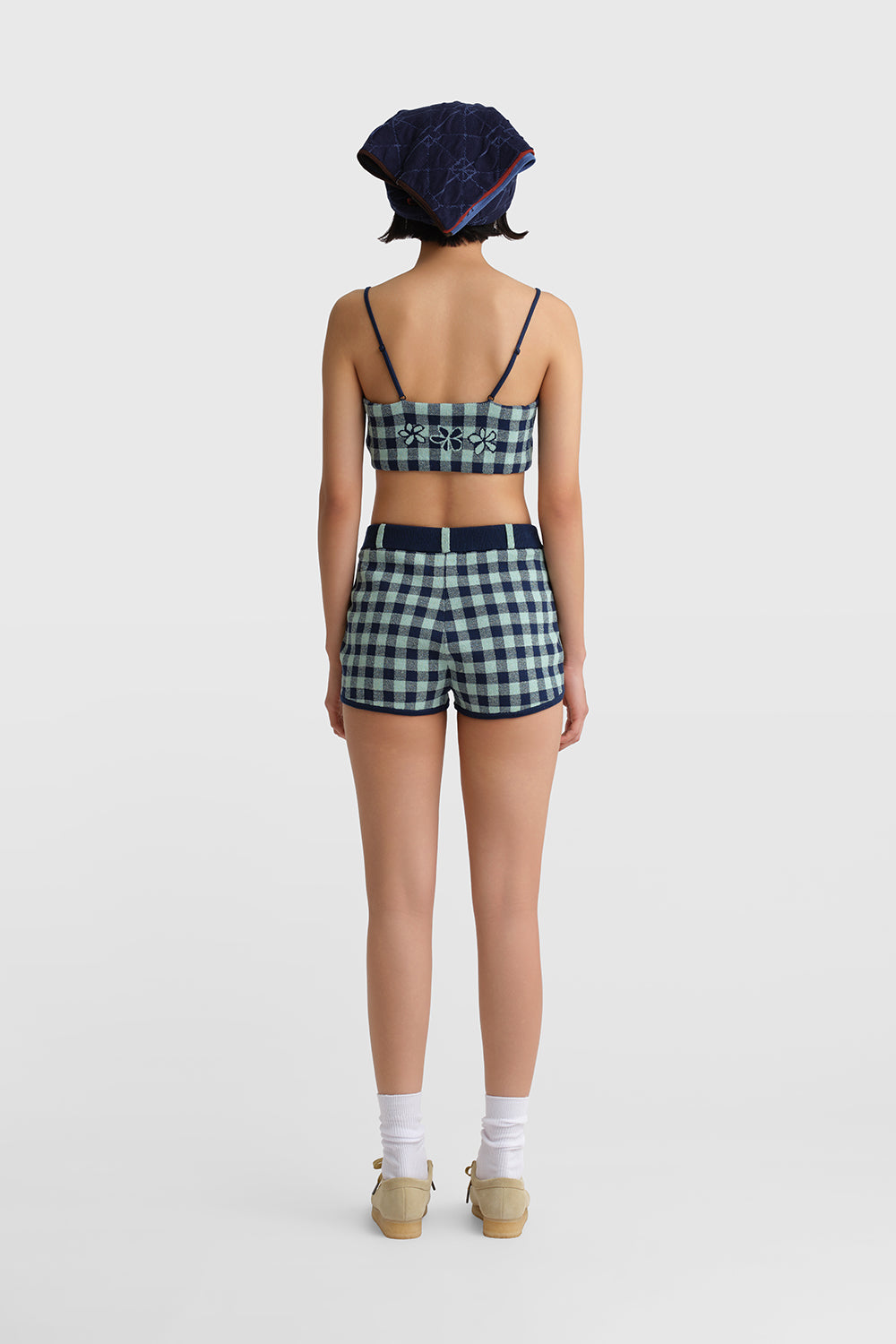 Gingham Flower Booty Short