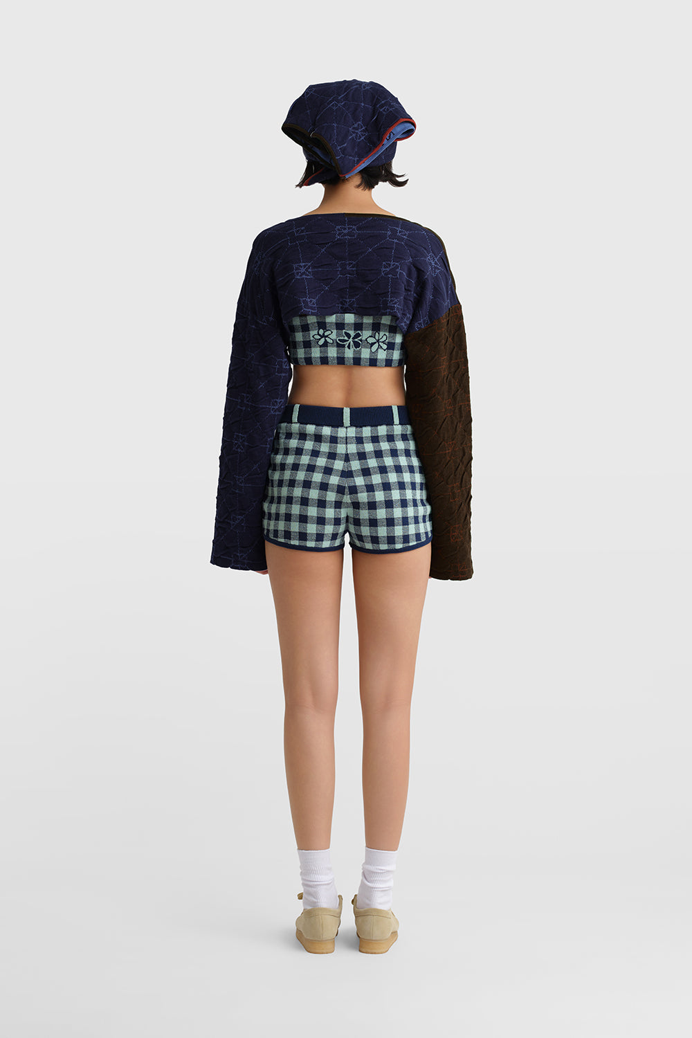 Gingham Flower Booty Short