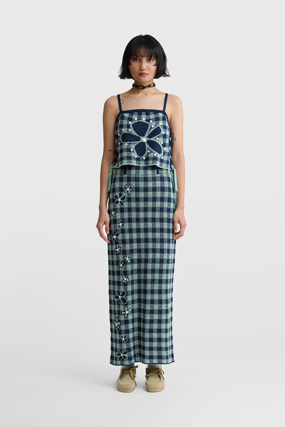 Gingham Flower Cami