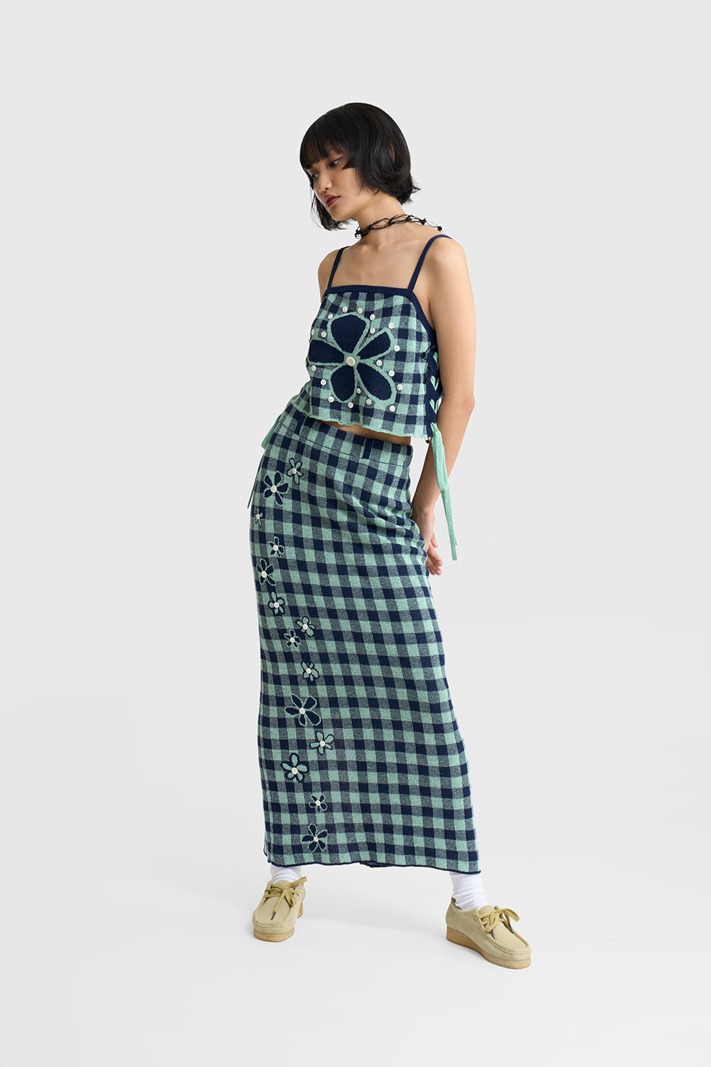 Gingham Flower Cami