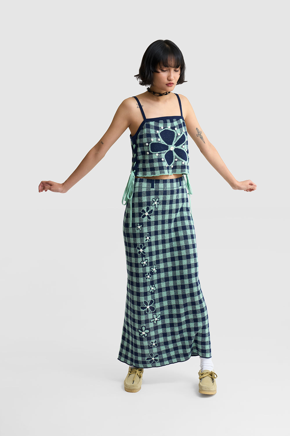 Gingham Flower Cami