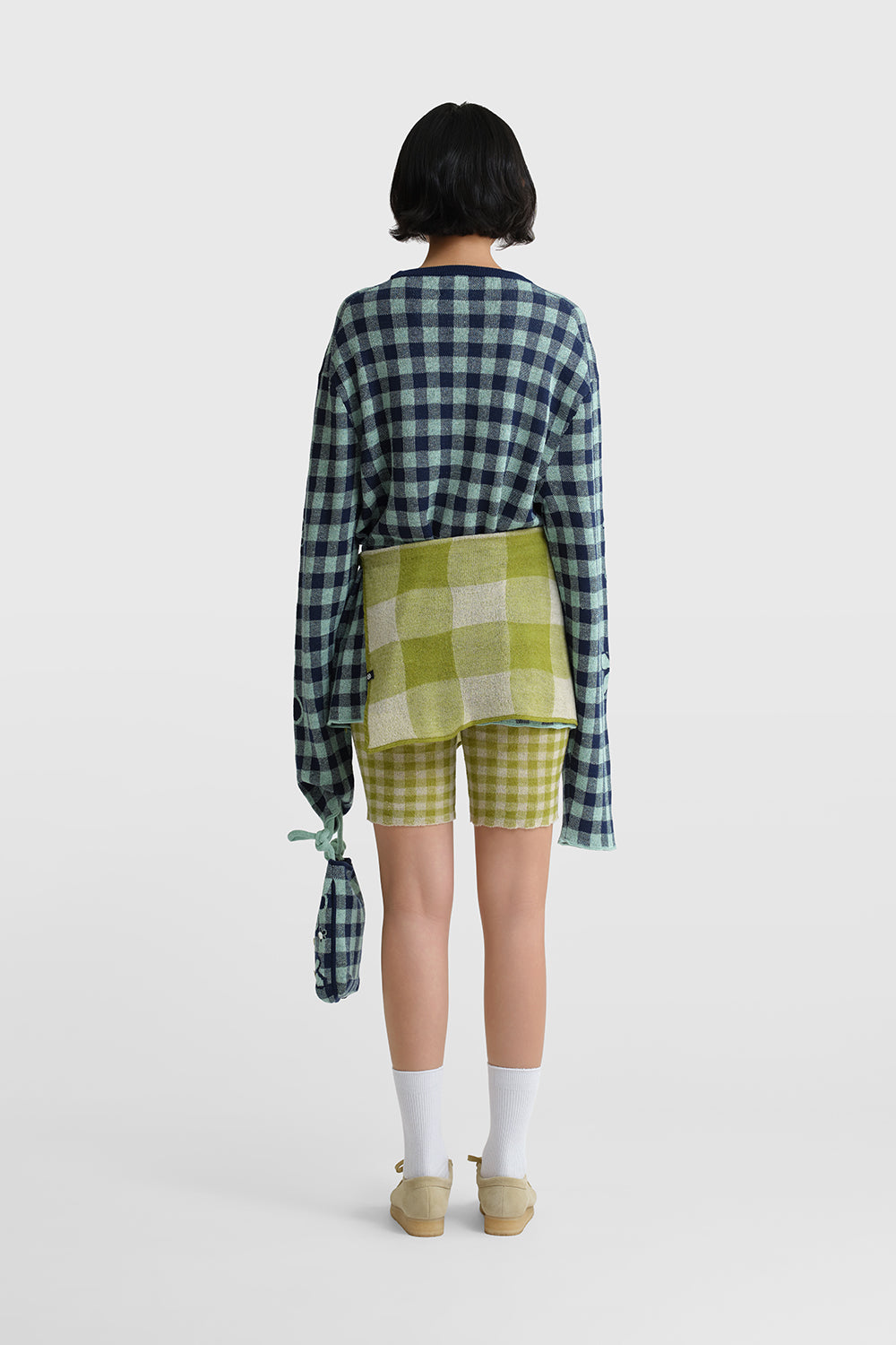 Gingham Bike Short with Apron Set