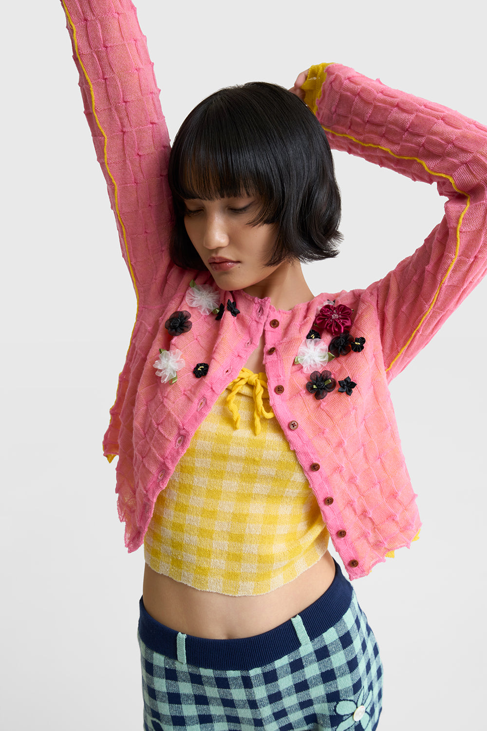 Borlor Floral Double Layer Cardigan