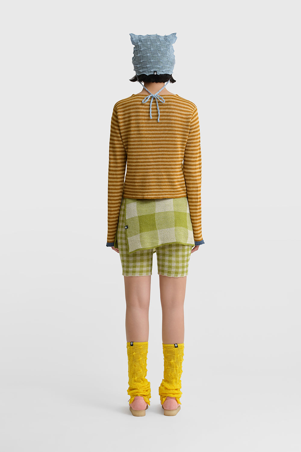 Gingham Bike Short with Apron Set