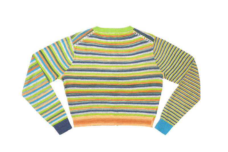 *2 colorways!!* Mabo (Linen) Cardigan in Lime/Sunset Spacedye Stripe and in Ocean Spacedye Microstripe