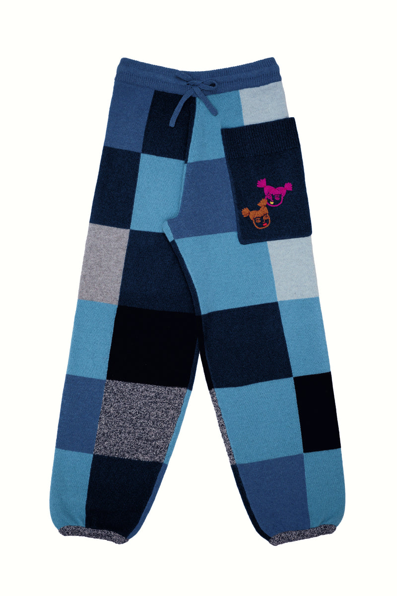 **NEW FALL COLORWAY!!** Checked Sweatpant in Denim Lambswool