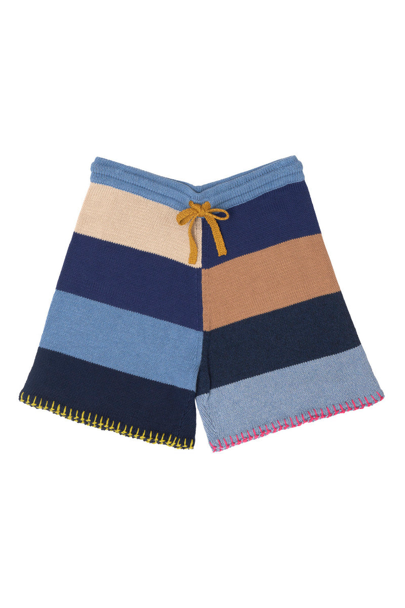 Choi-Hung Cotton Short in Blue Multi Stripe