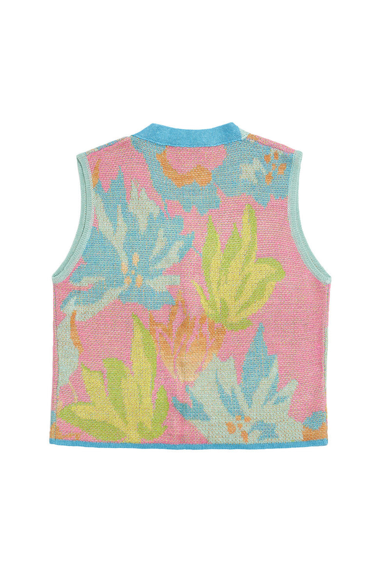Lily Easy Waistcoat in Candy Linen Jacquard