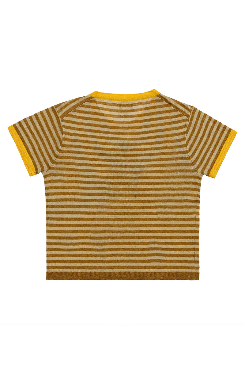 Campus Short Sleeve Tee in Sand/Bark Linen