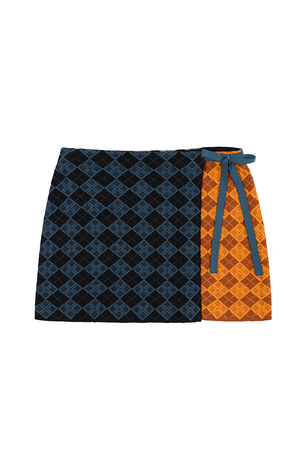Argyle Wrap Mini Skirt