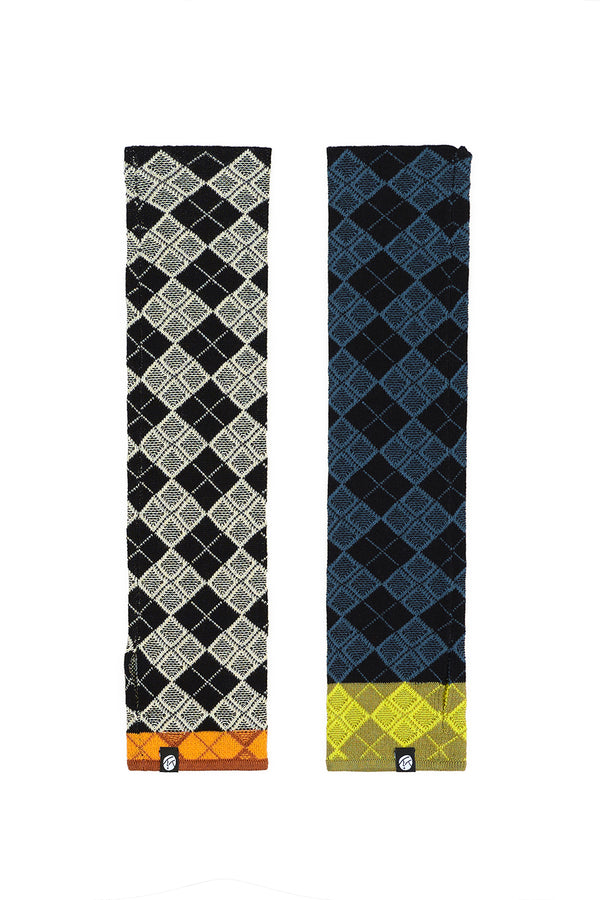 Argyle Armwarmers in Colorblock Multi Cotton Jacquard