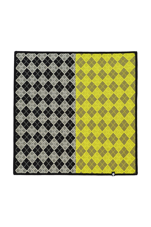 Argyle Bandana in Black/Acid Multi Cotton Jacquard