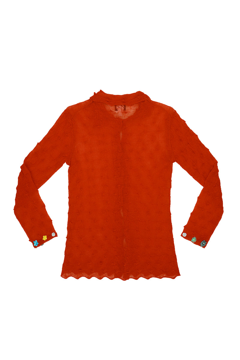 BorLor LS Shirt in Red Gauzy Wool