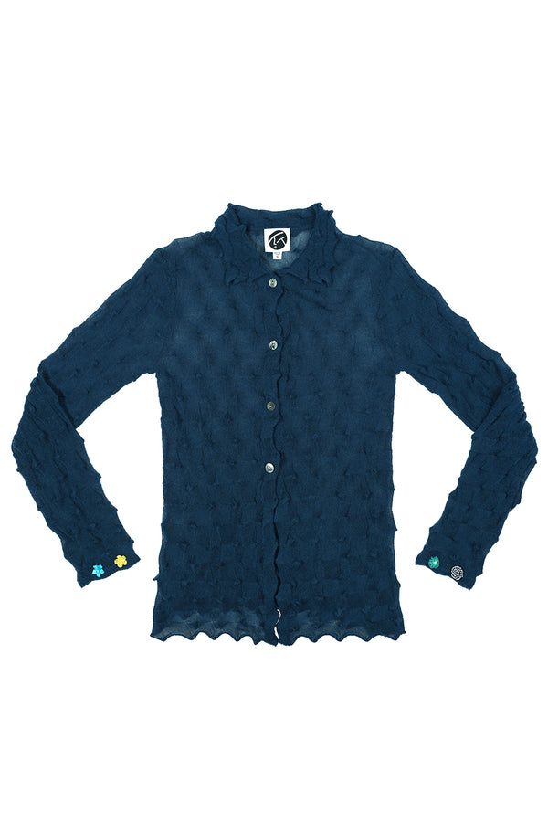 BorLor LS Shirt in Navy Gauzy Wool