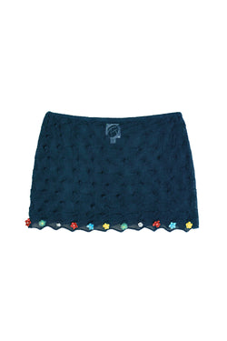 BorLor Mini Skirt in Navy Gauzy Wool