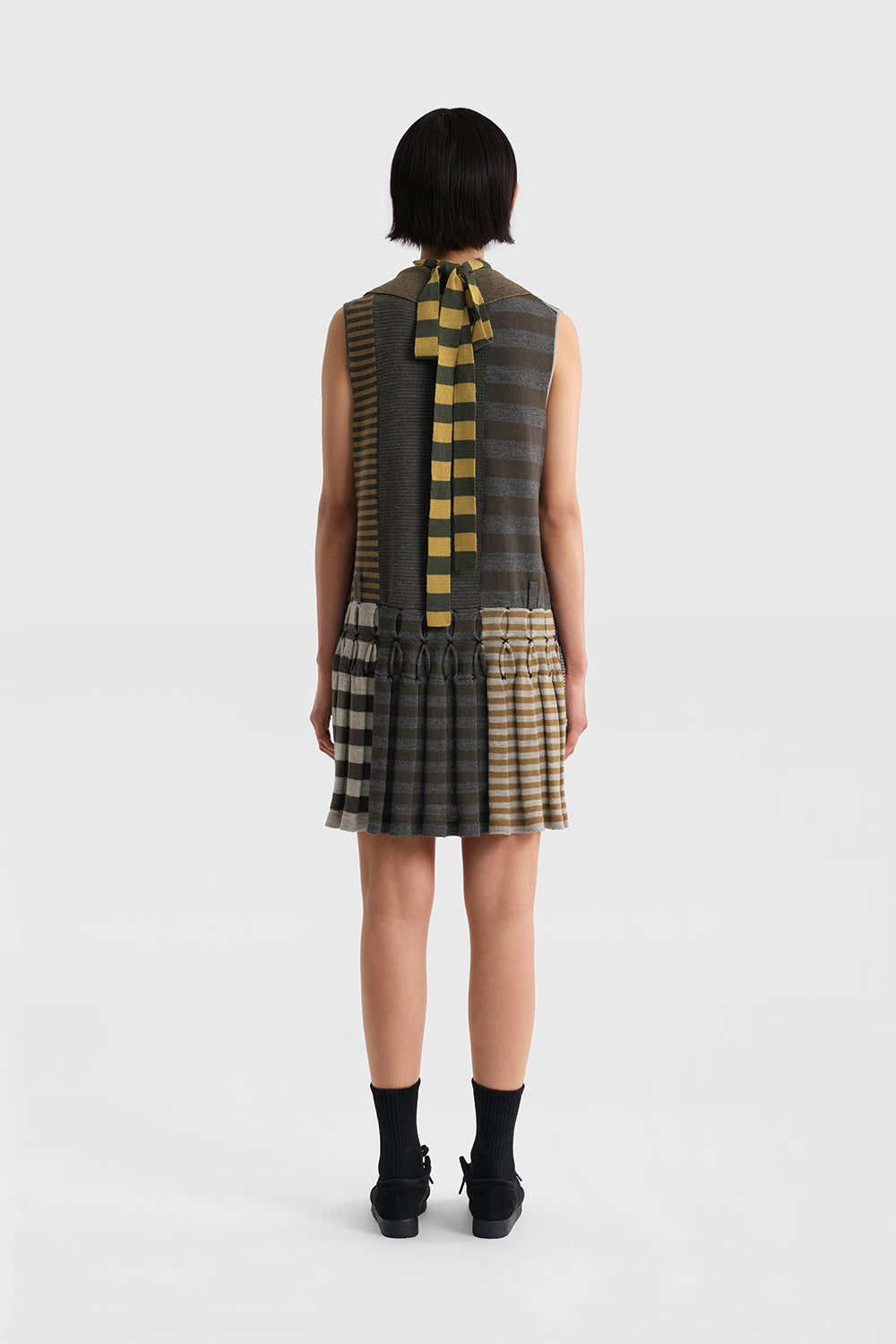 Mismatch Sleeveless Polo Dress