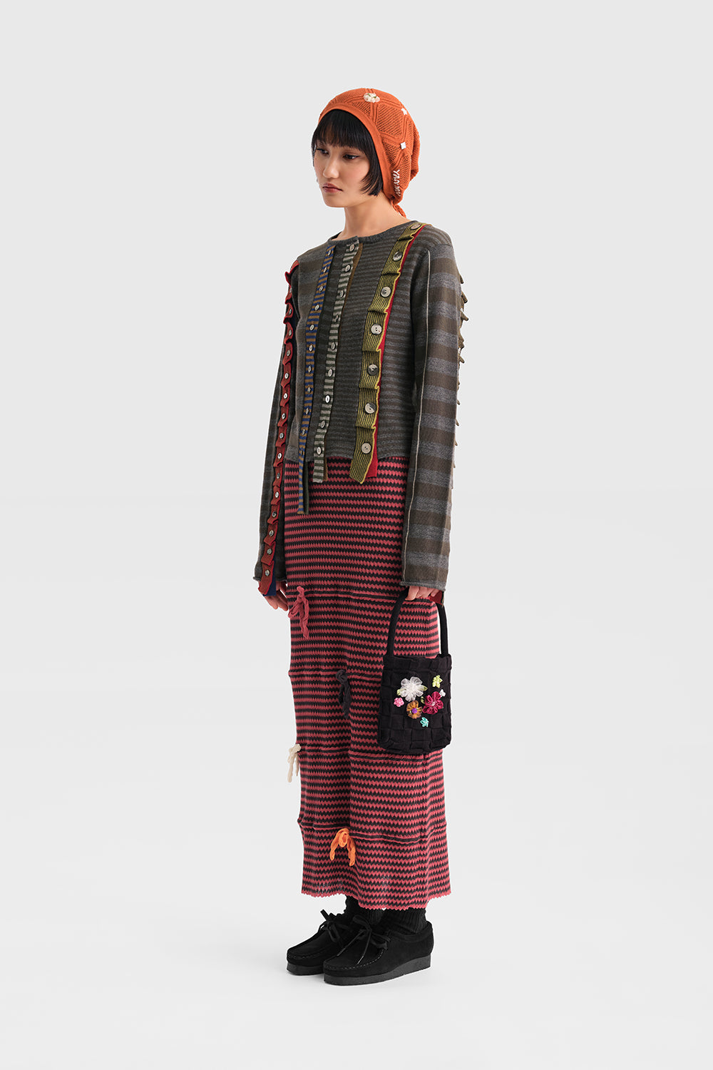 Mismatch Multi Placket Cardigan