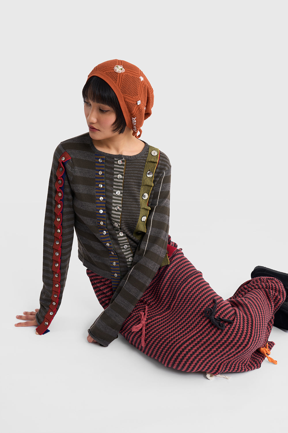 Mismatch Multi Placket Cardigan