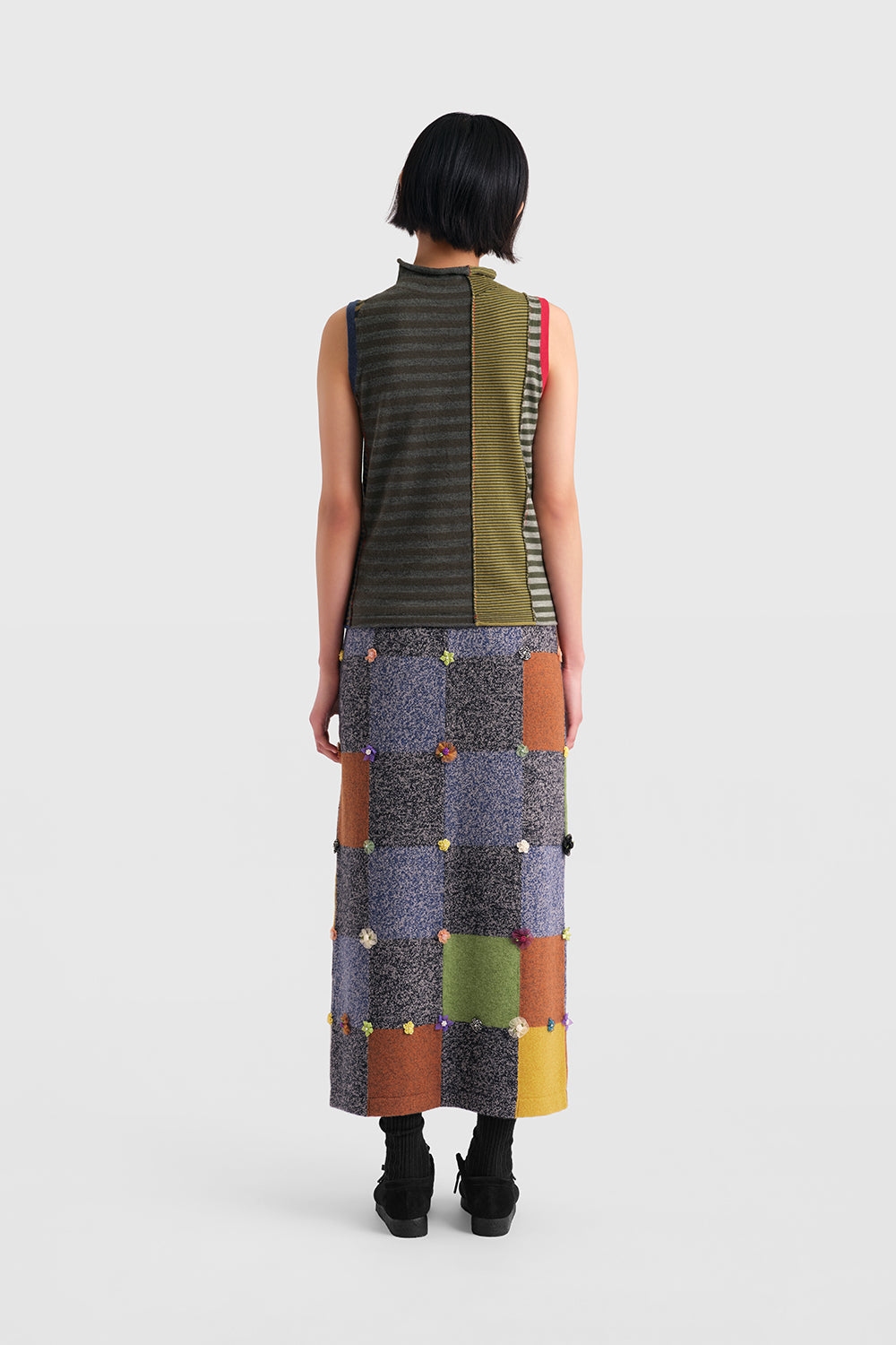 Mismatched Stripe Mockneck Tank