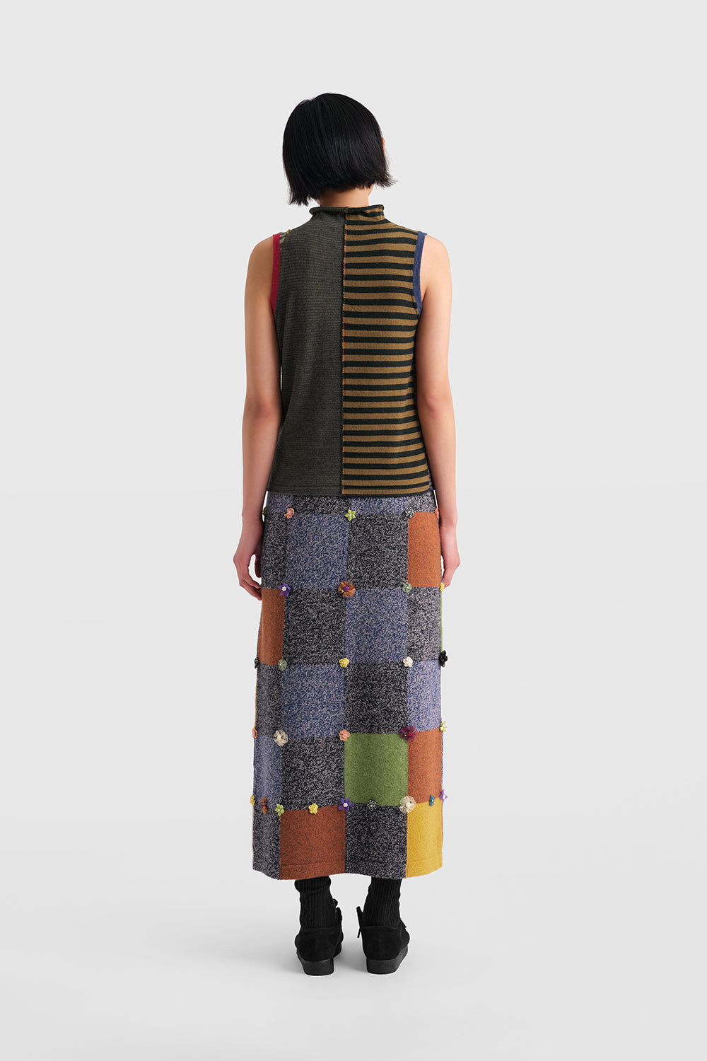 Mismatched Stripe Mockneck Tank