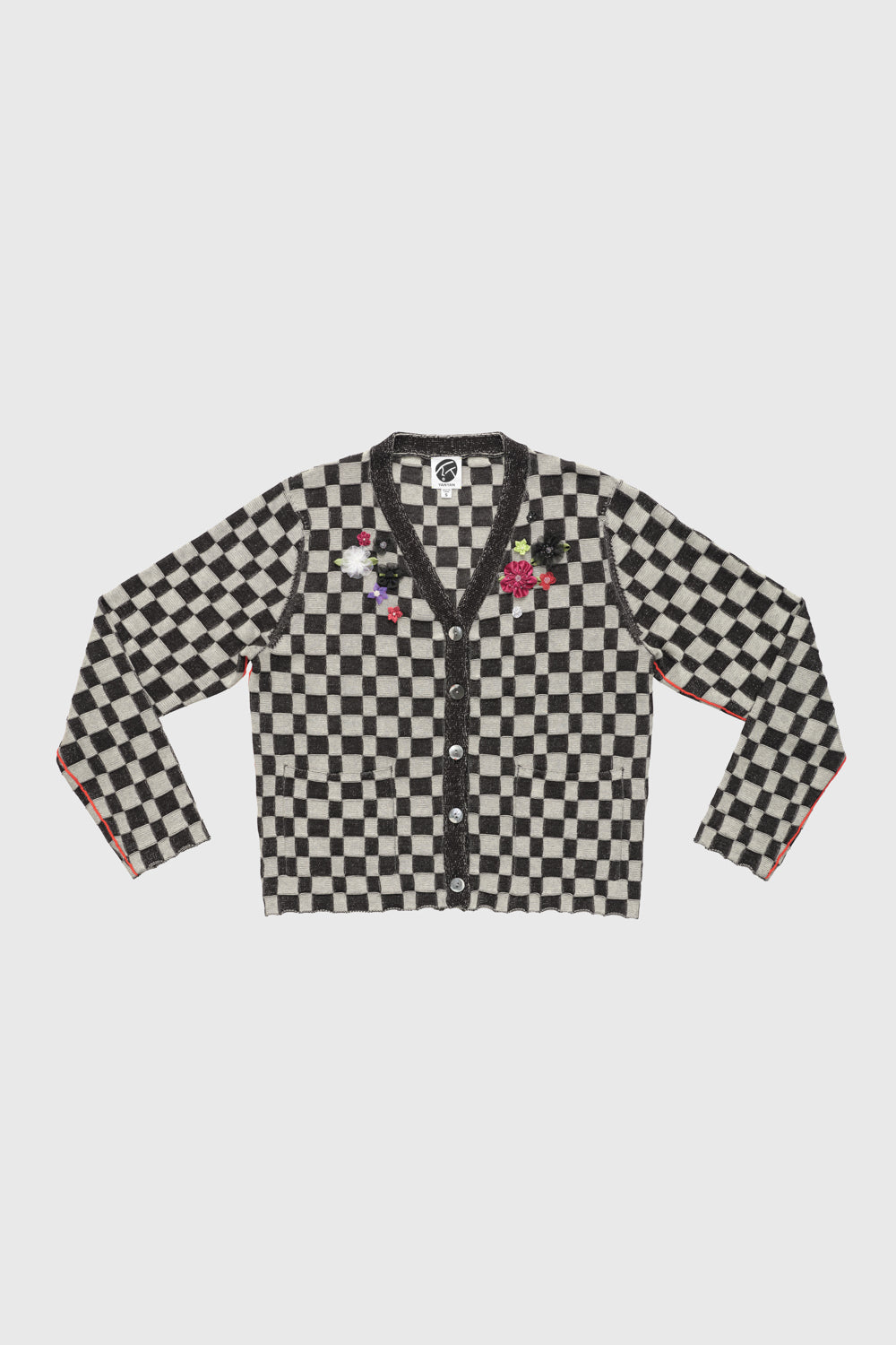 Floral Check Boxy Cardigan