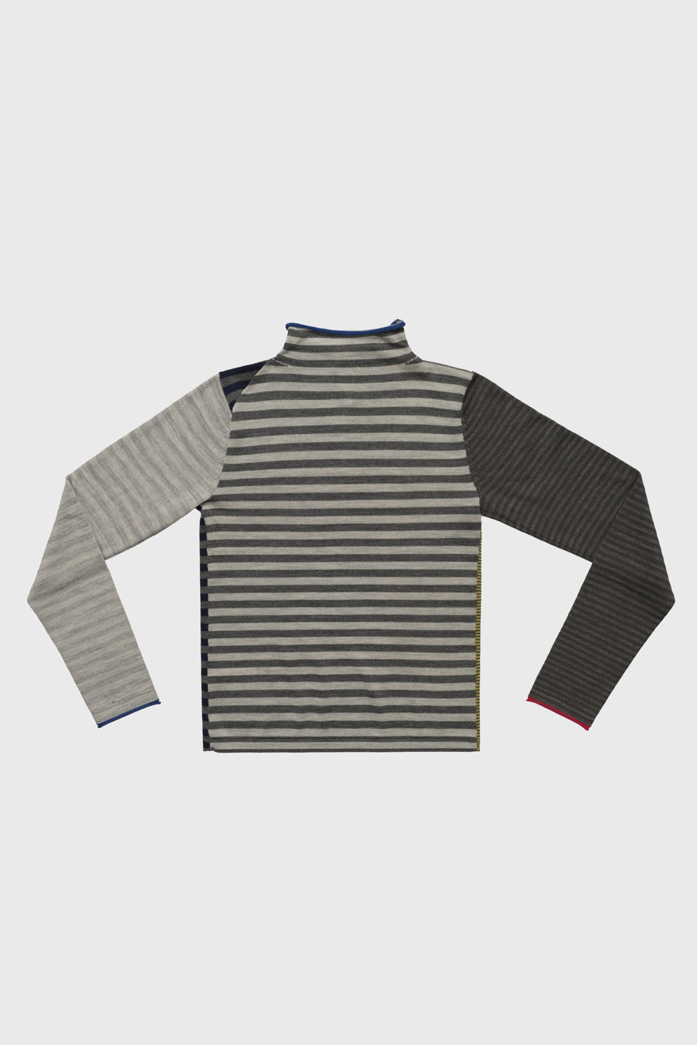 Mismatched Stripe Mockneck LS Pullover