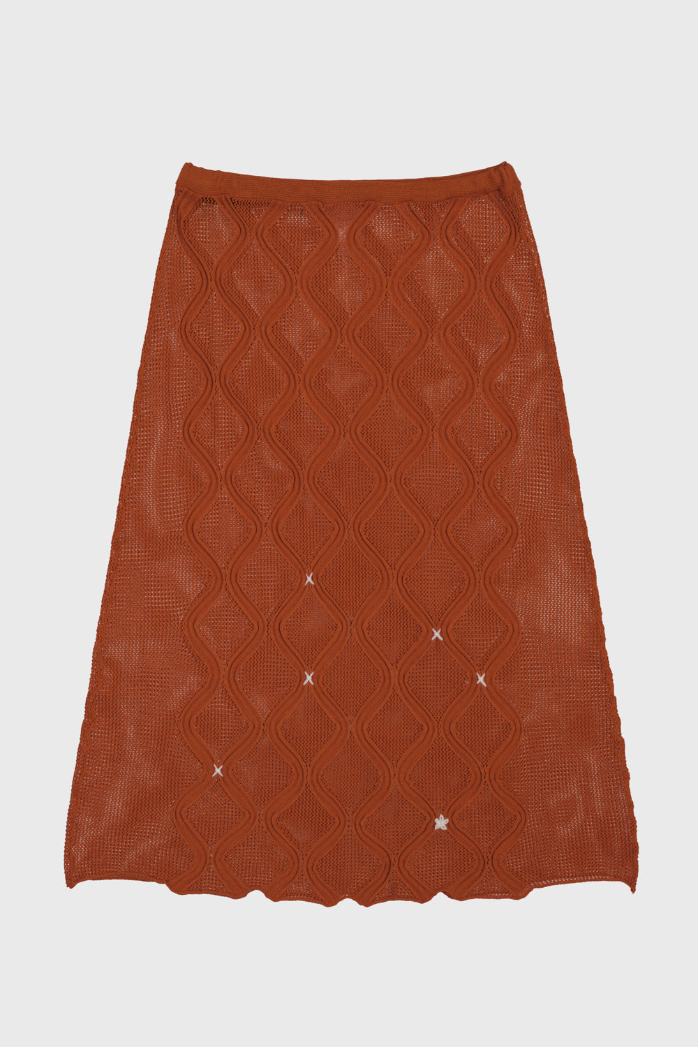 Lattice Midi Skirt with Lining