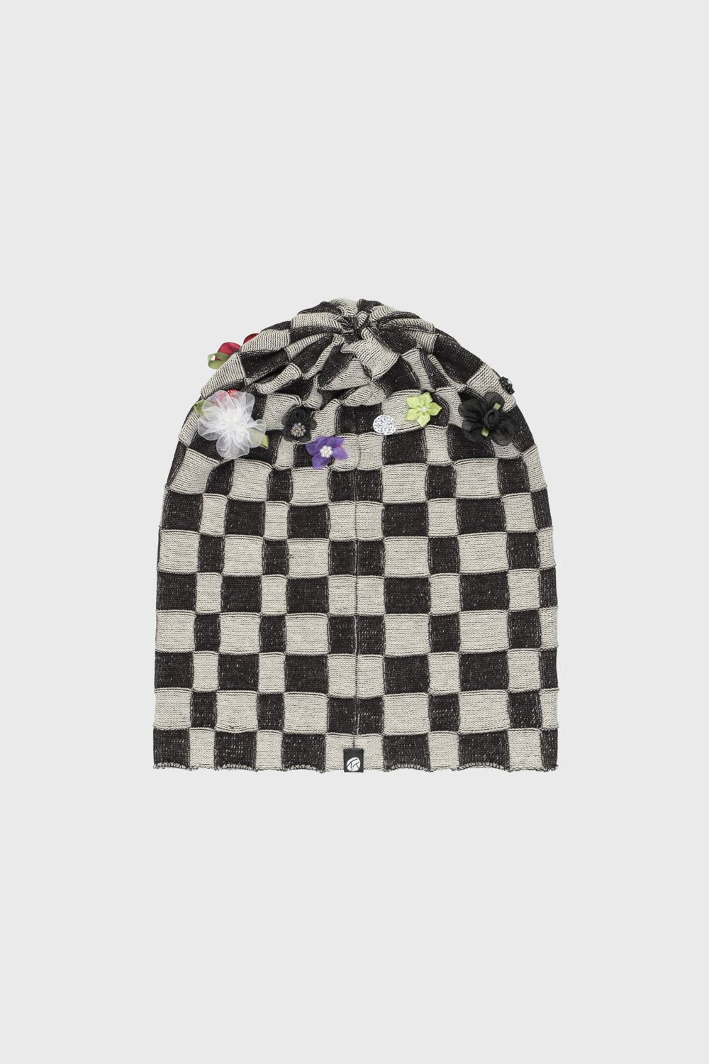 Floral Check Beanie