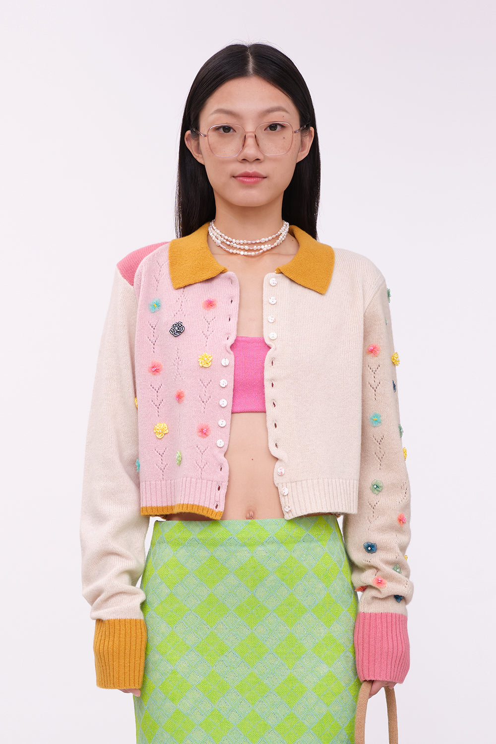YANYAN/ヤンヤン】SNOWY CROP CARDIGAN