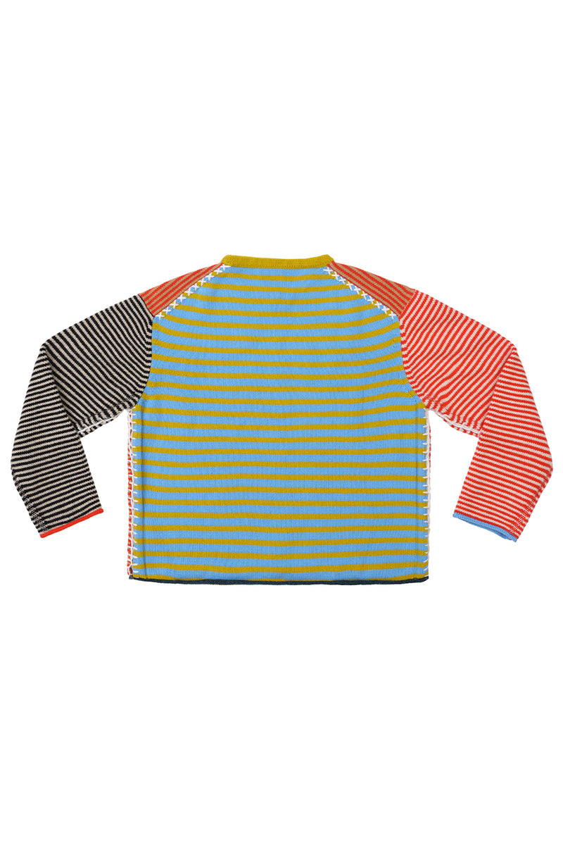 **YANYAN KNITS FOR JOYCE** JOYCE Oversized Pullover in Poppy Multi Stripe Lambswool