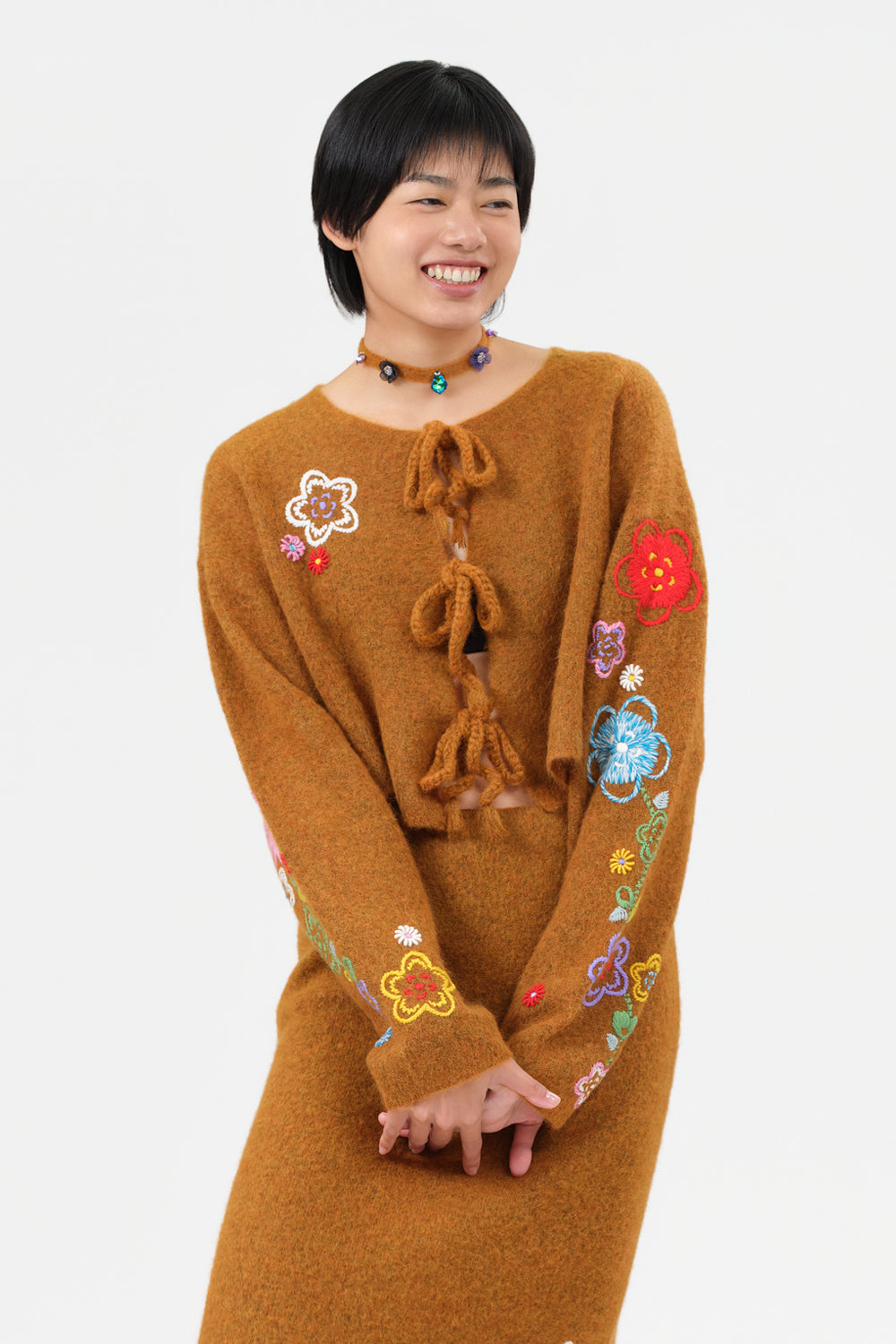 Fafa Alpaca Braided Tie Cardigan