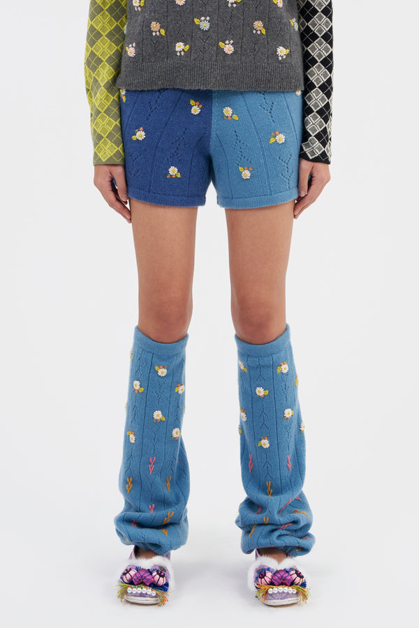 Daisy Legwarmers in Denim Lambswool