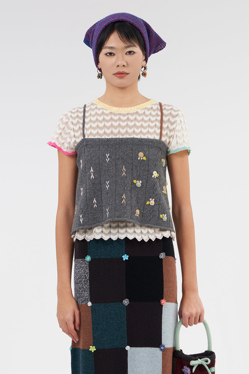 Daisy Apron/Top in Charcoal Lambswool