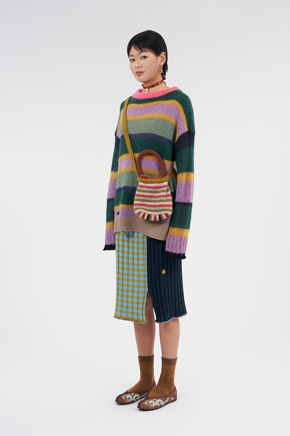 *YANYAN KNITS FOR JOYCE* Rib Midi Skirt