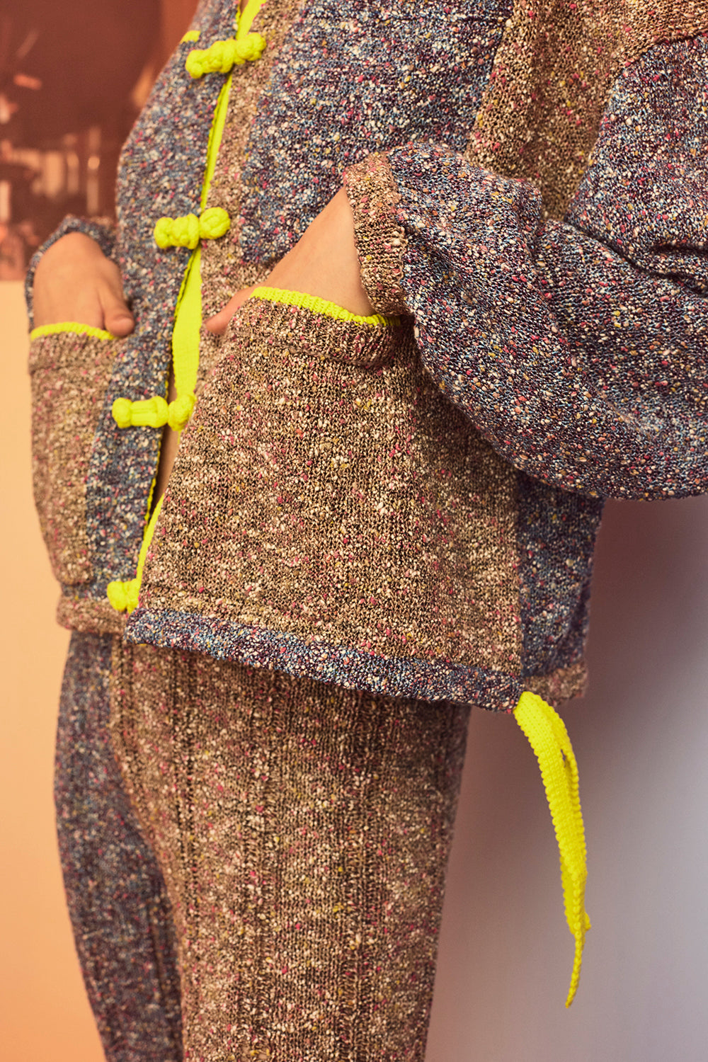Tweedle Taichi Jacket in Blue/Navy Tweed – YanYan