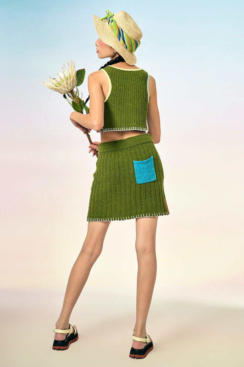 *all new colorway!* Tweedle Mini Skirt in Olive Tweed and in Ochre Tweed