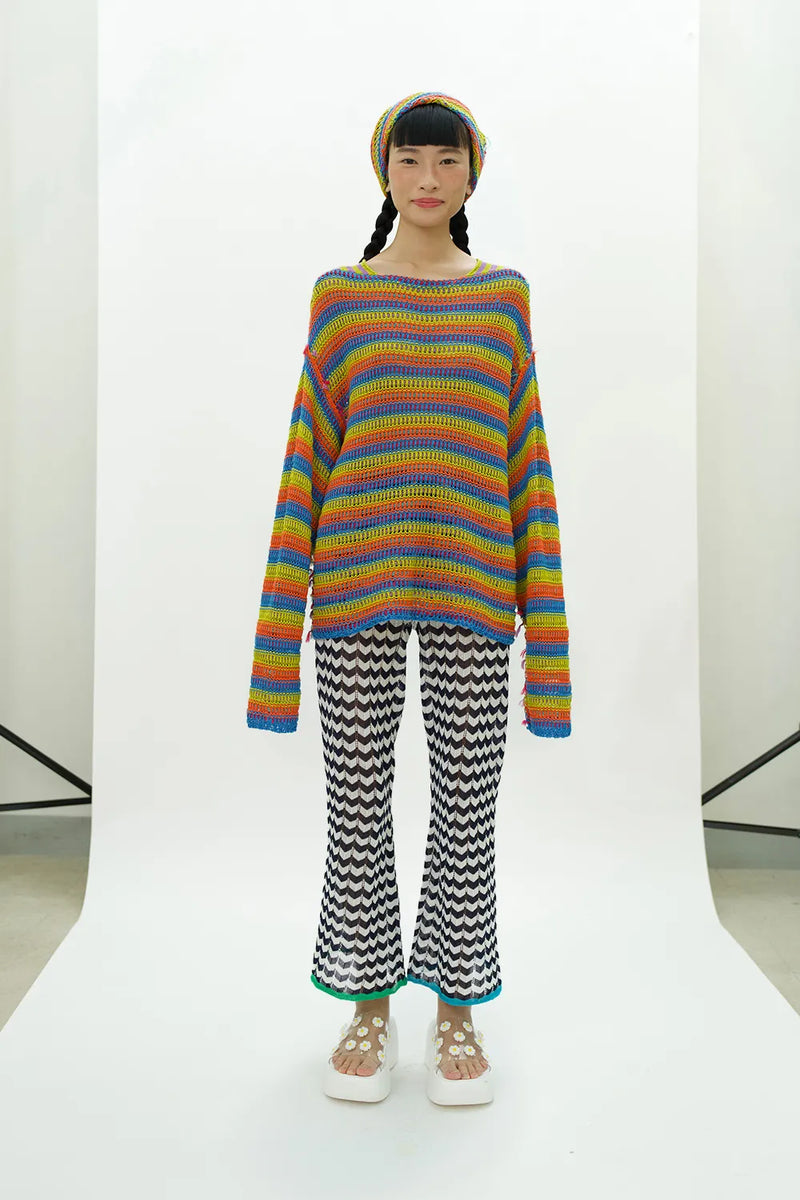 Float Oversized Pullover in Rainbow