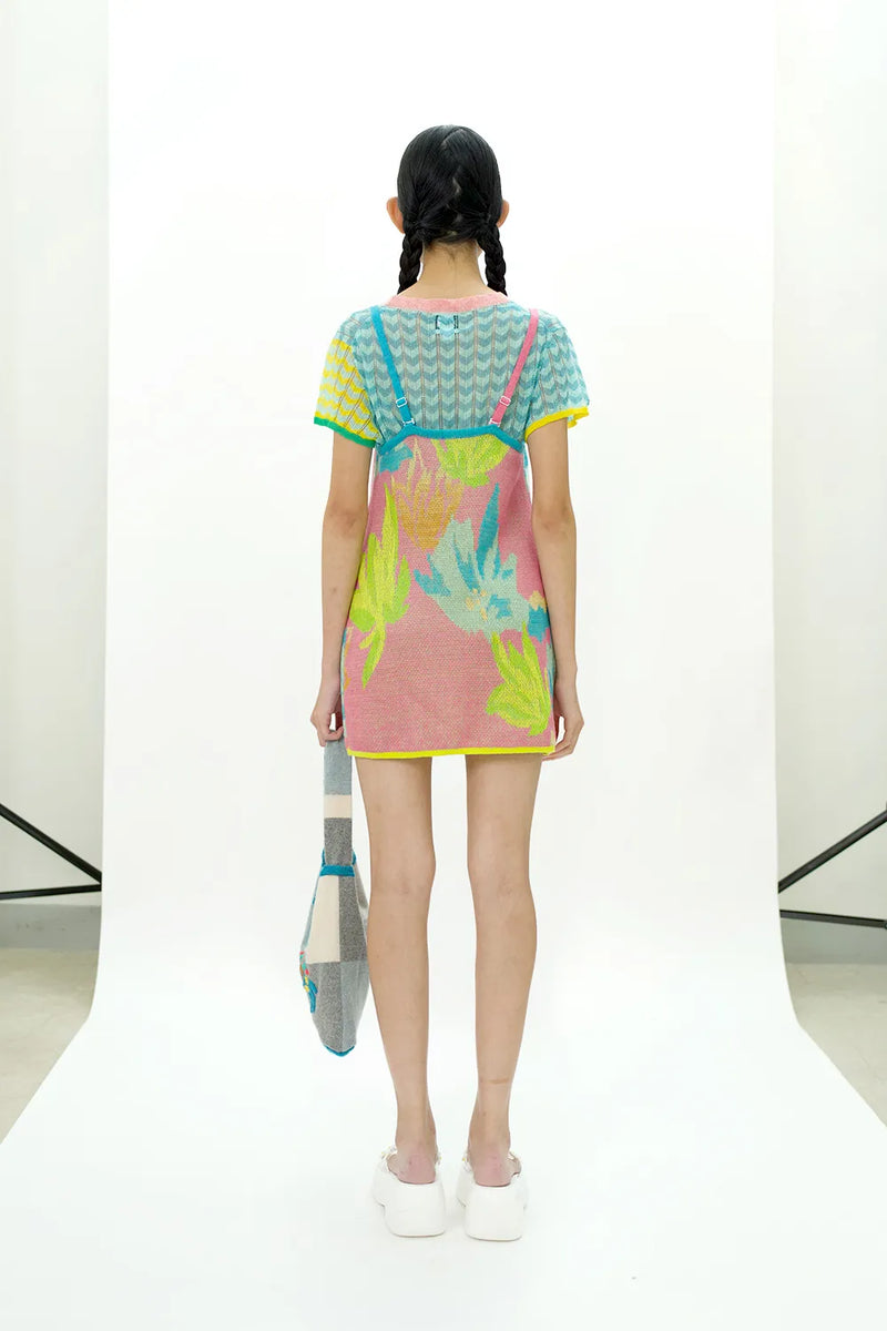 Lily Mini Dress in Candy Linen Jacquard