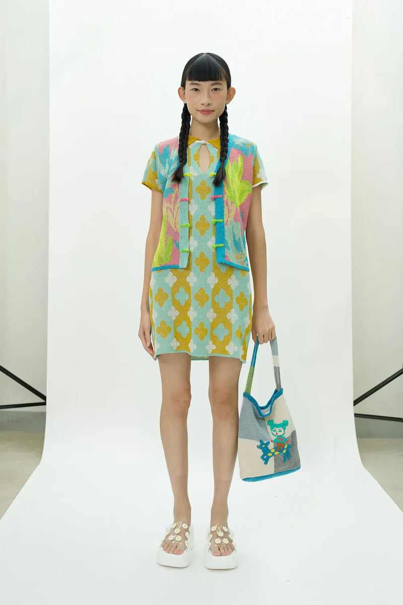 Lily Easy Waistcoat in Candy Linen Jacquard