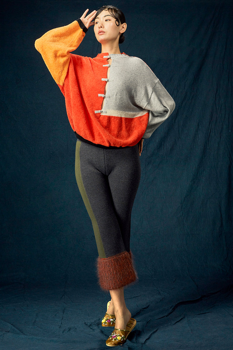 Momo Colorblock Pants in Charcoal