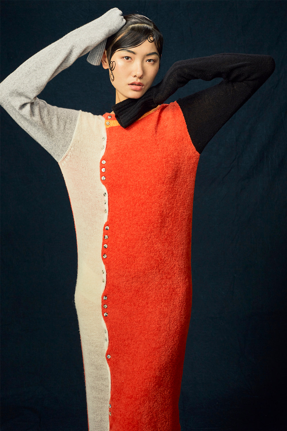 Wah Colorblock Maxi Cardigan in Red – YanYan